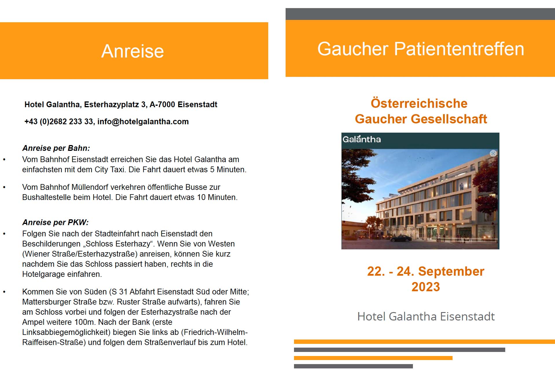Morbus Gaucher Patiententreffen 2023 in Eisenstadt